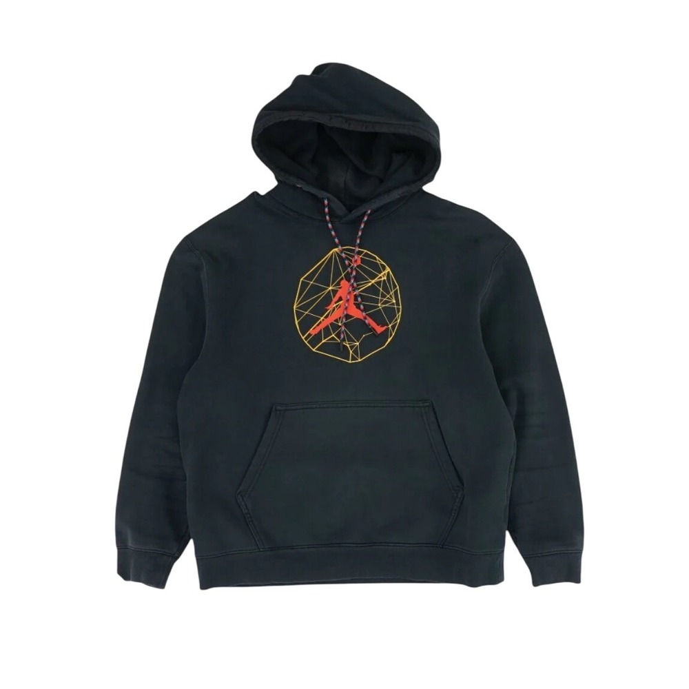 Jordan Pullover Hoodie‎ Sweatshirt Graphic Logo Black Mens Activewear Large